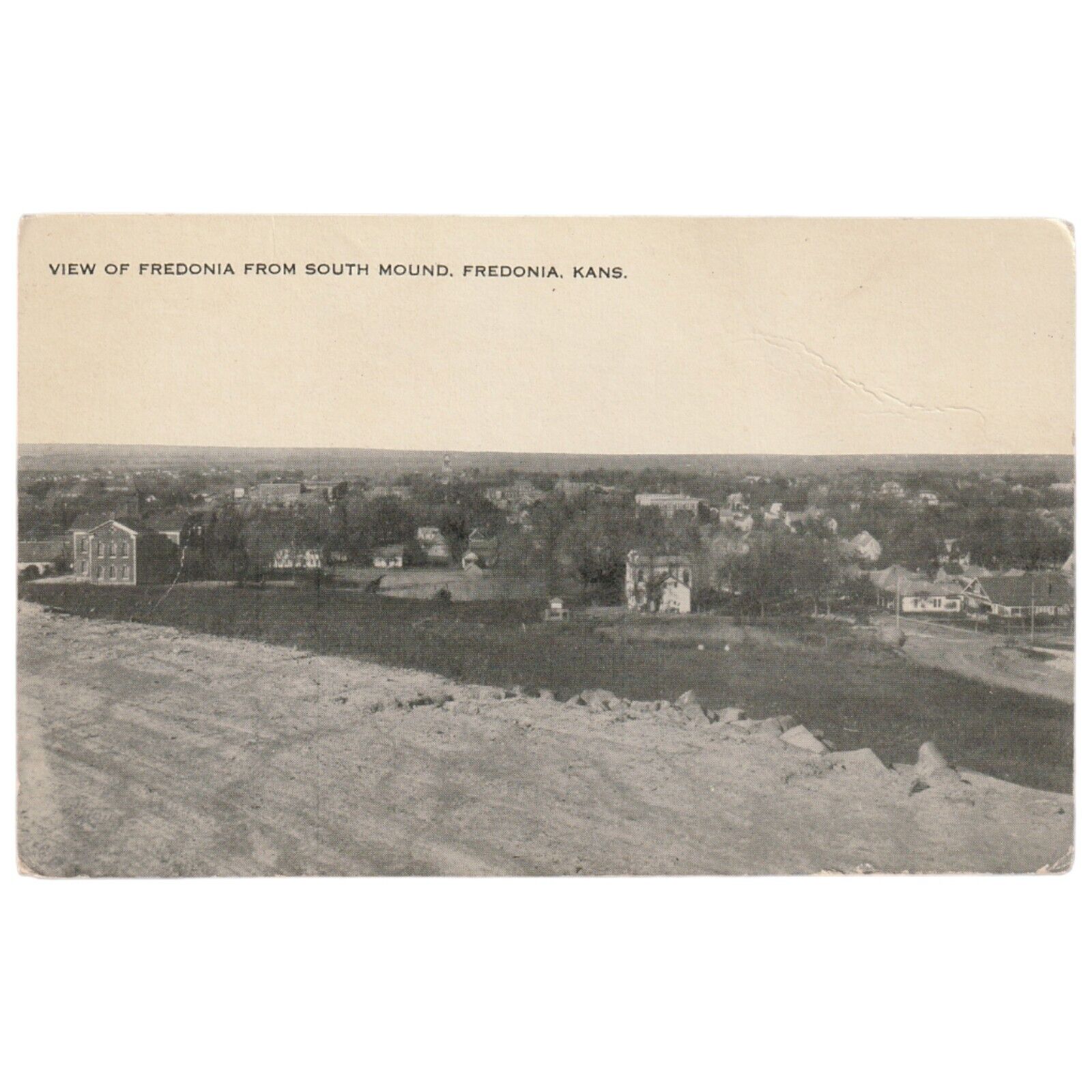 View Of Fredonia From South Mound Fredonia Kansas Postcard
