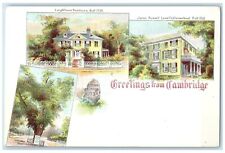 Cambridge Massachusetts MA Postcard Greetings Longfellow's Homestead Multiview picture