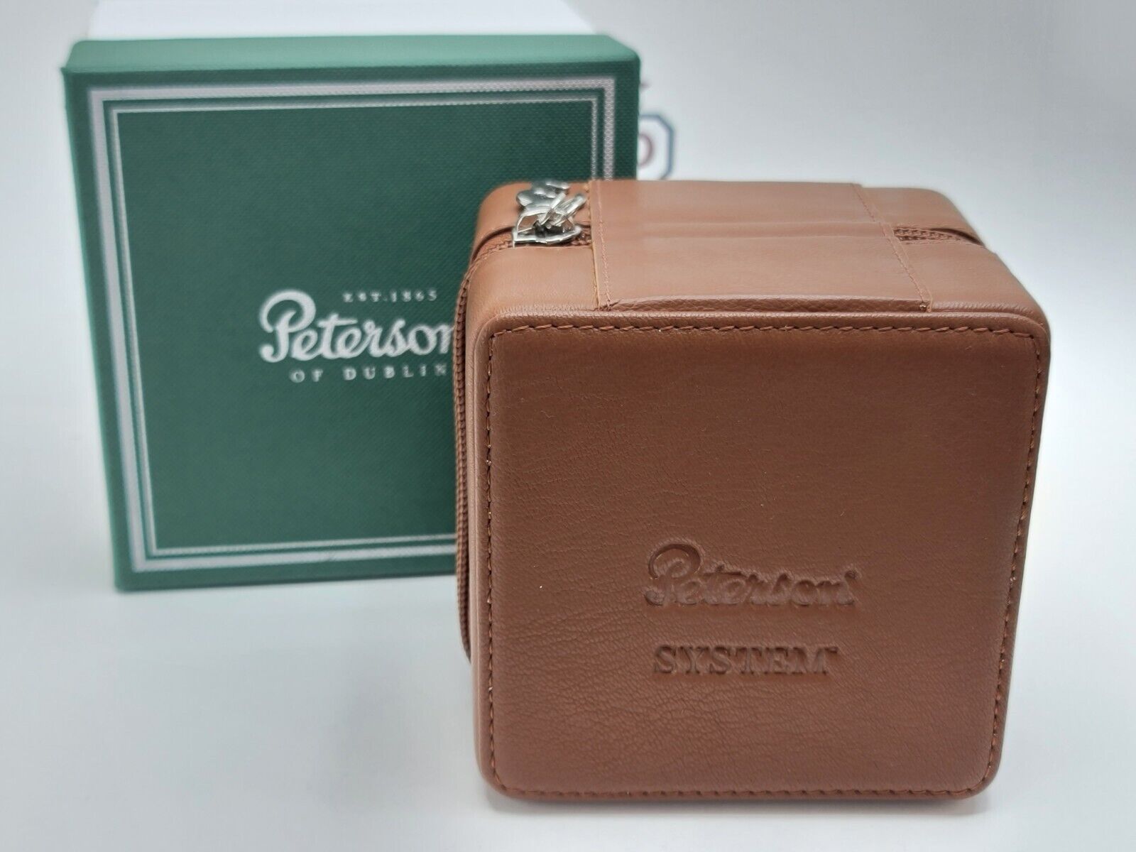 Peterson Grafton System Tobacco Pipe Travel Case, Leather Pipe Box, New