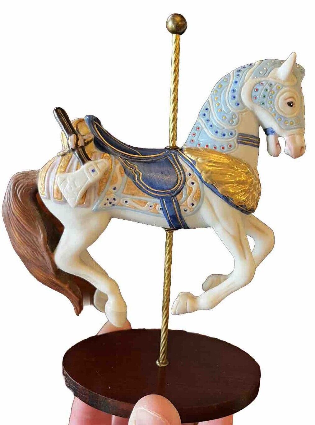 ‘88 Franklin Mint Treasury Of Carousel Art Armored Horse/Gold/Wings/Greece, A