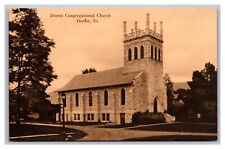 Dorset, VT Vermont, Dorset Congregational Church, Street View, Linen Postcard  picture