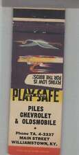 Matchbook Cover - Vintage Chevrolet Dealer - Piles Chevrolet Williamstown, KY picture