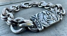 HEAVY 77 Gram Vintage Our Lady of the Guard Virgin Mary ID Bracelet by Ferdinand picture