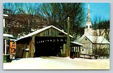 Old Covered Bridge WAITSFIELD Vermont Vintage Postcard 0083 picture