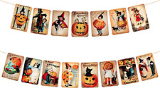 2Pcs Vintage Halloween Victorian Style Card Hanging Banner Decoration Outdoor picture