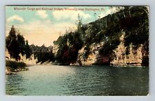 Winooski VT-Vermont, Winooski Gorge & Railroad Bridge Vintage Postcard picture