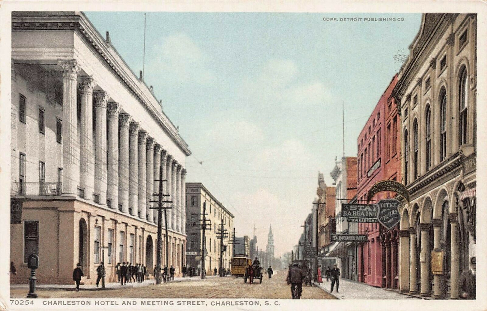 Charleston Hotel and Meeting Street, Charleston, S.C., Early Postcard