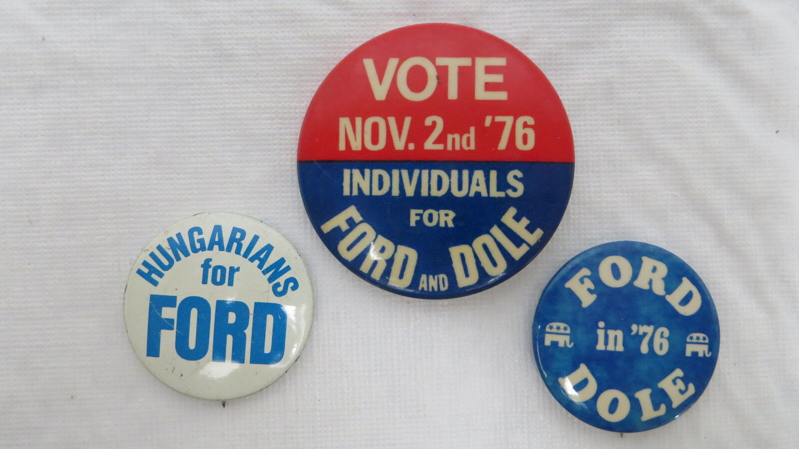 Ford & Dole Political Pins Set of 3