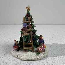 Windham Heights Children Decorating Christmas Tree Village Miniature Figurine picture