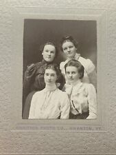 Antique Cabinet Card Young Ladies Swanton Photo Company Swanton, Vermont 3.5” picture