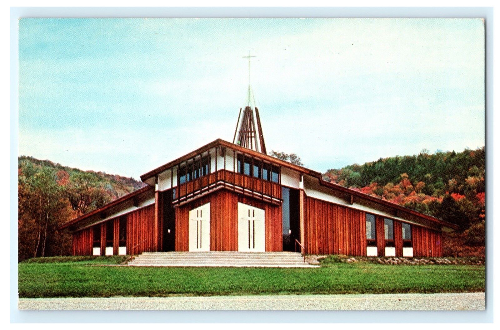 Our Lady of the Snows Church Waitsfield VT Vermont Chrome Postcard C3 