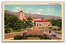 Honolulu, HI Hawaii, City Hall, Linen Postcard  picture