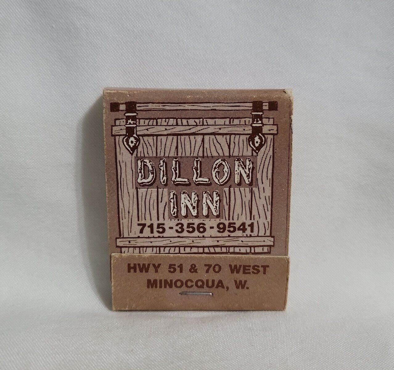 Vintage Dillon Inn Motel Hotel Matchbook Minocqua Marshfield WI Advertising Full