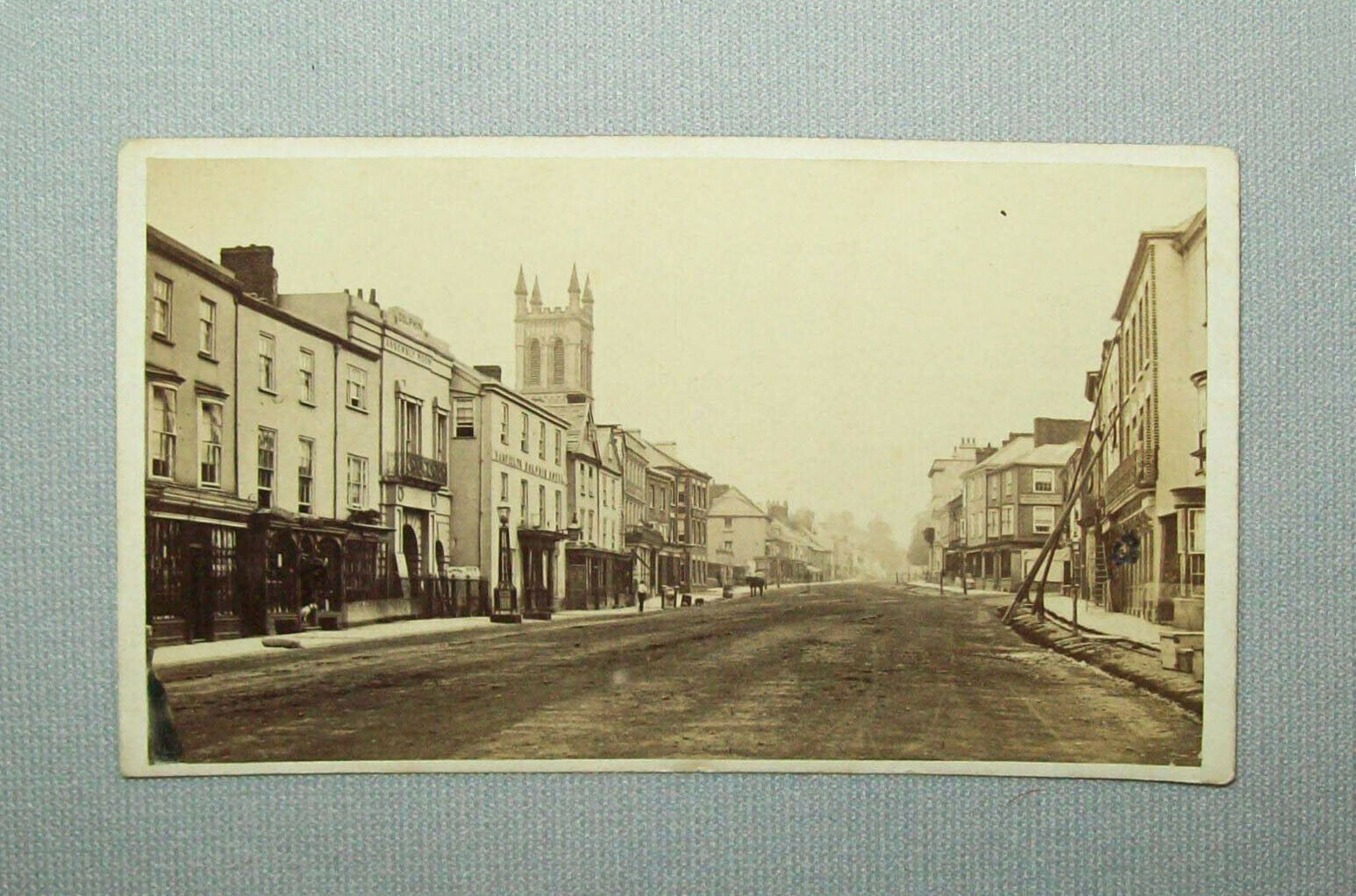 Old antique vtg 1860s View of the Town of Bridport United Kingdom CDV Photo Nice