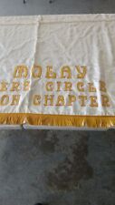 Masonic De Molay Mothers Circle Ascalon Chapter Large Silk Banner Vintage Rare picture