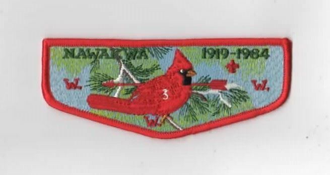OA Nawakwa Lodge 3 1919-1984 Flap RED Bdr. Richmond Area Council 602, VA[KY-1625