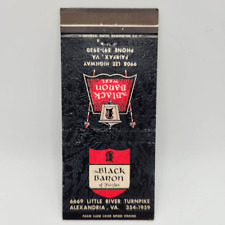Vintage Matchcover The Black Baron of Fairfax Alexandria Virginia Black Baron We picture