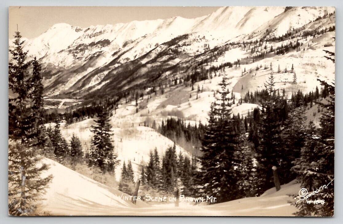 RPPC Winter Scene On Brown Mtn Oregon Sanborn Photo Postcard W29