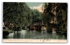 Postcard Rustic Bridge, Belle Isle, Detroit MI 1906 T16 picture
