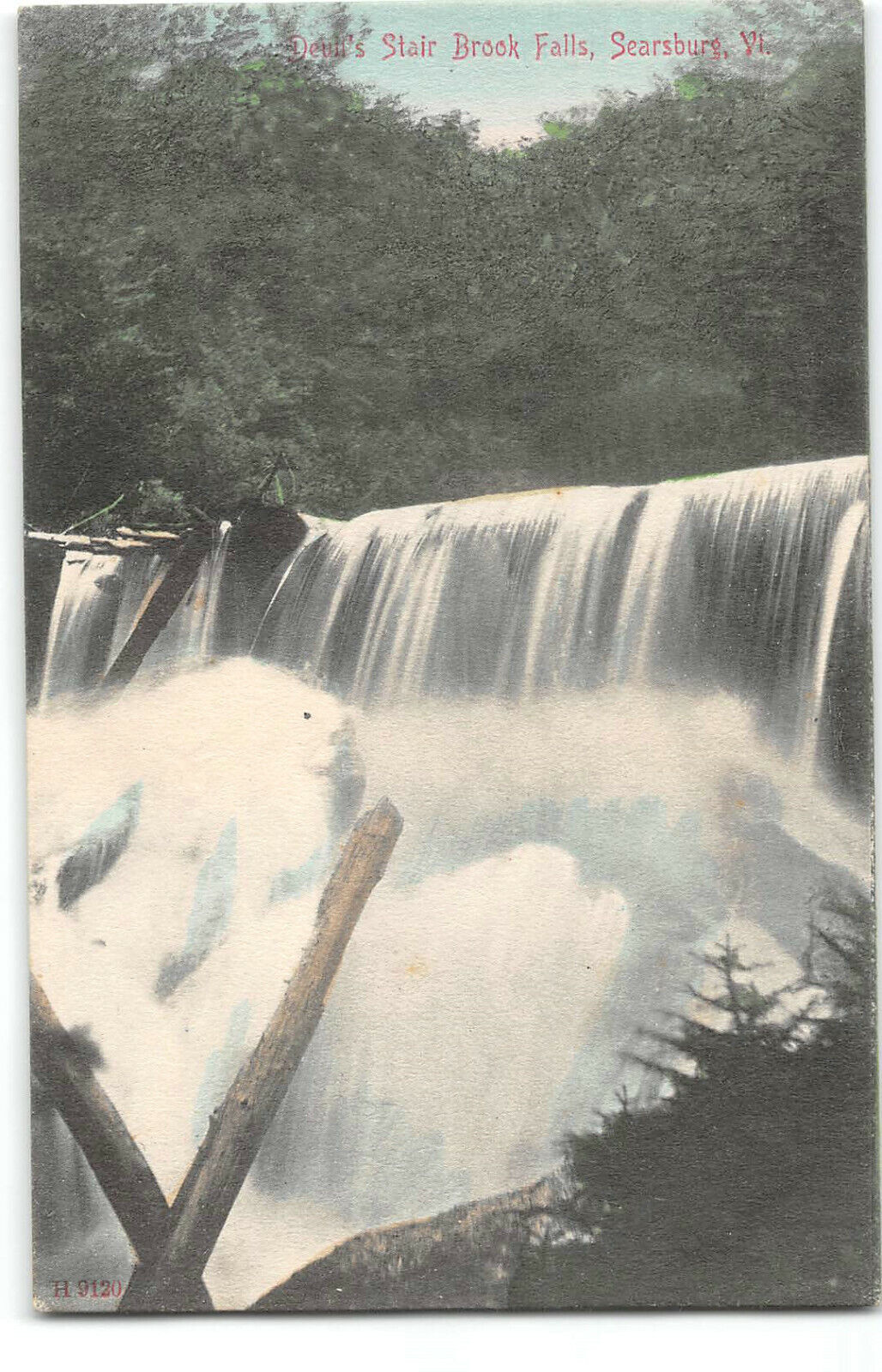 Vermont-Searsburg-Devil's Stair Brook Falls-Waterfall-Antique Postcard