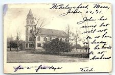 c1905 WESTFORD MASS. TOWN HOUSE VERY EARLY UNDIVIDED POSTCARD P3437 picture