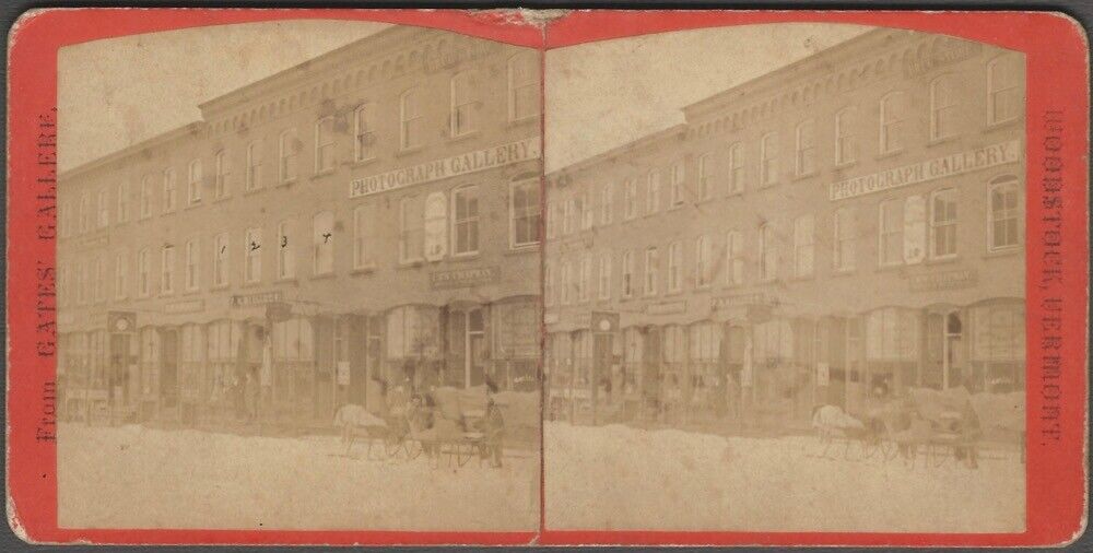 Woodstock Vermont Photography Photographer Gallery Stereoview - E.R. Gates