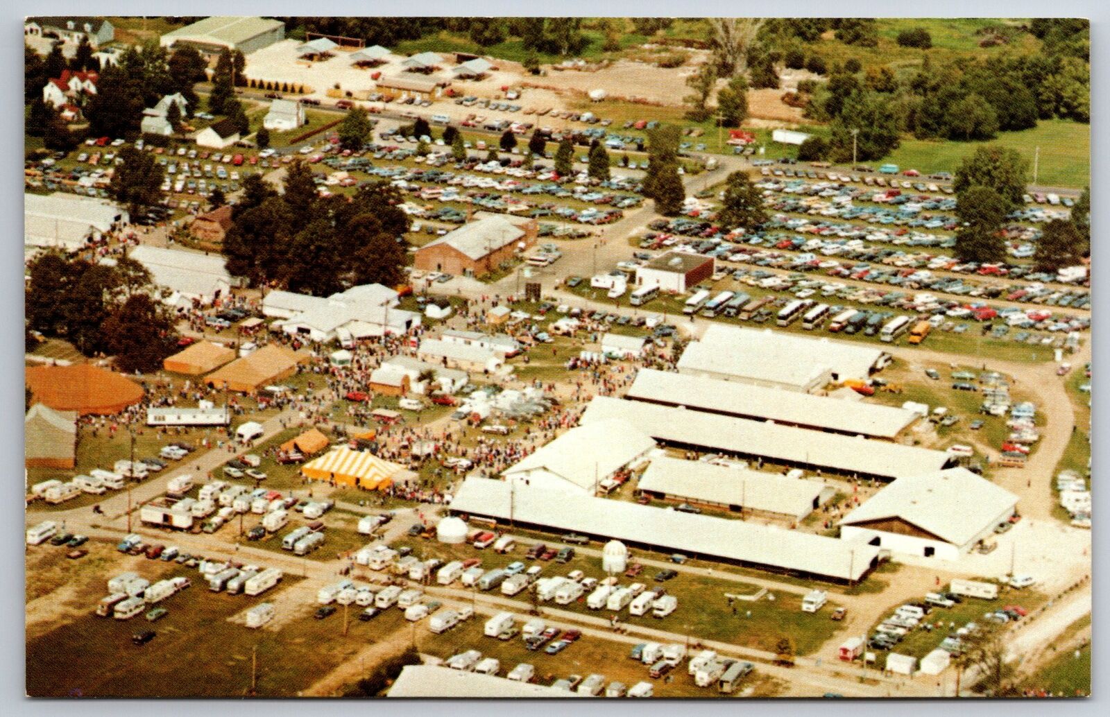 Goshen Indiana~Elkhart County Fairgrounds Aerial View~Michiana Relief Sale~1979