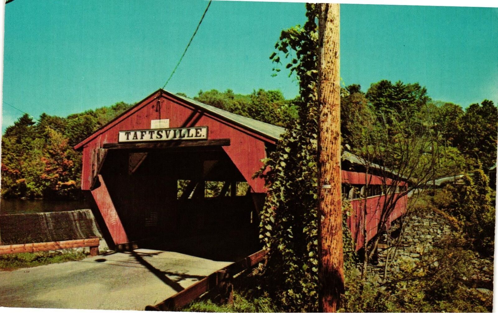 Vintage Postcard- Taftsville Covered Bridge, VT.