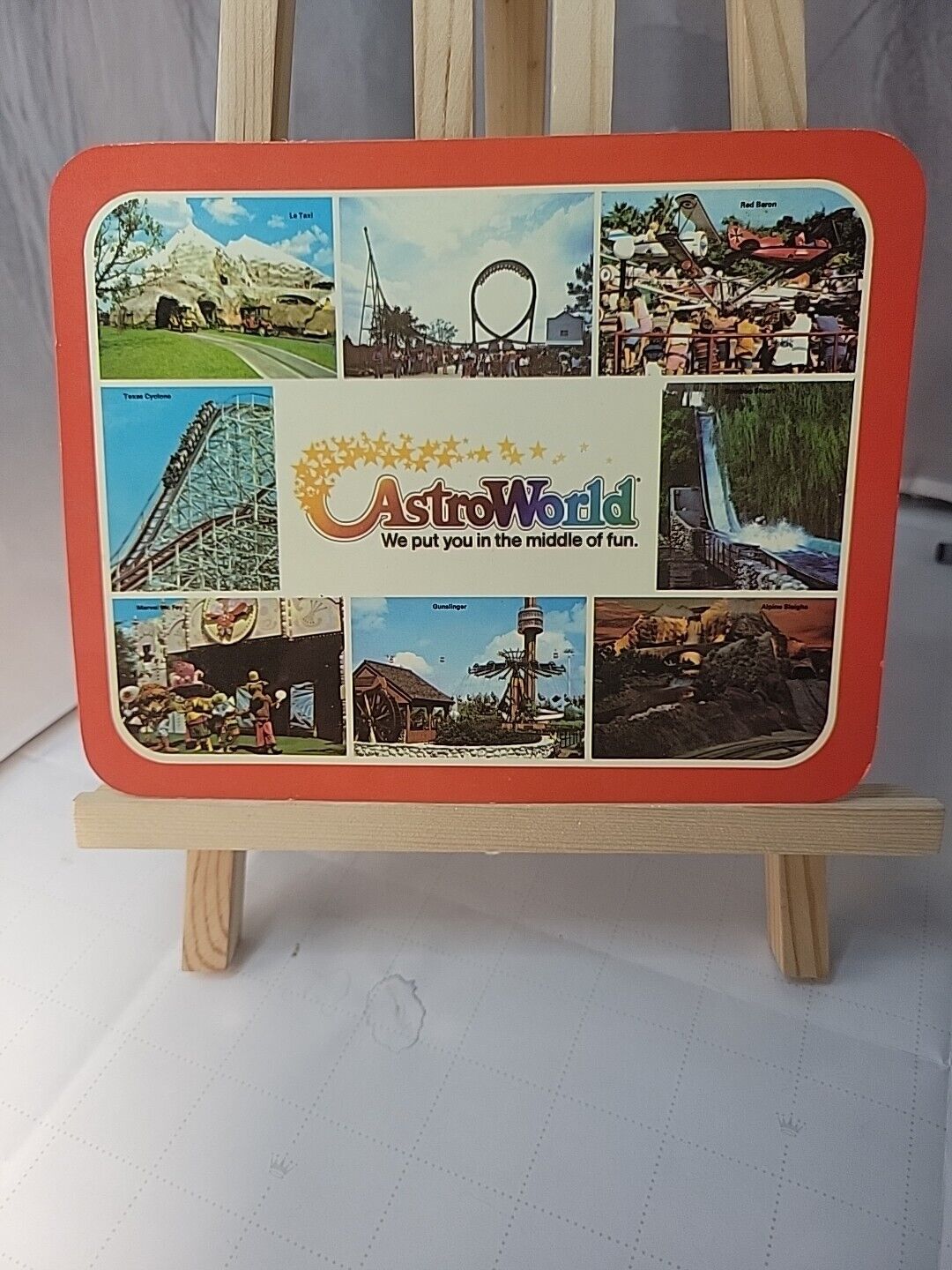 Astroworld We Put You In The Middle Of Fun Advertisement Of Astroworld Postcard