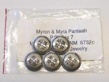 5 MYRON & MYRA PANTEAH Sterling Silver Zuni Navajo Indian Button Covers w Bag picture