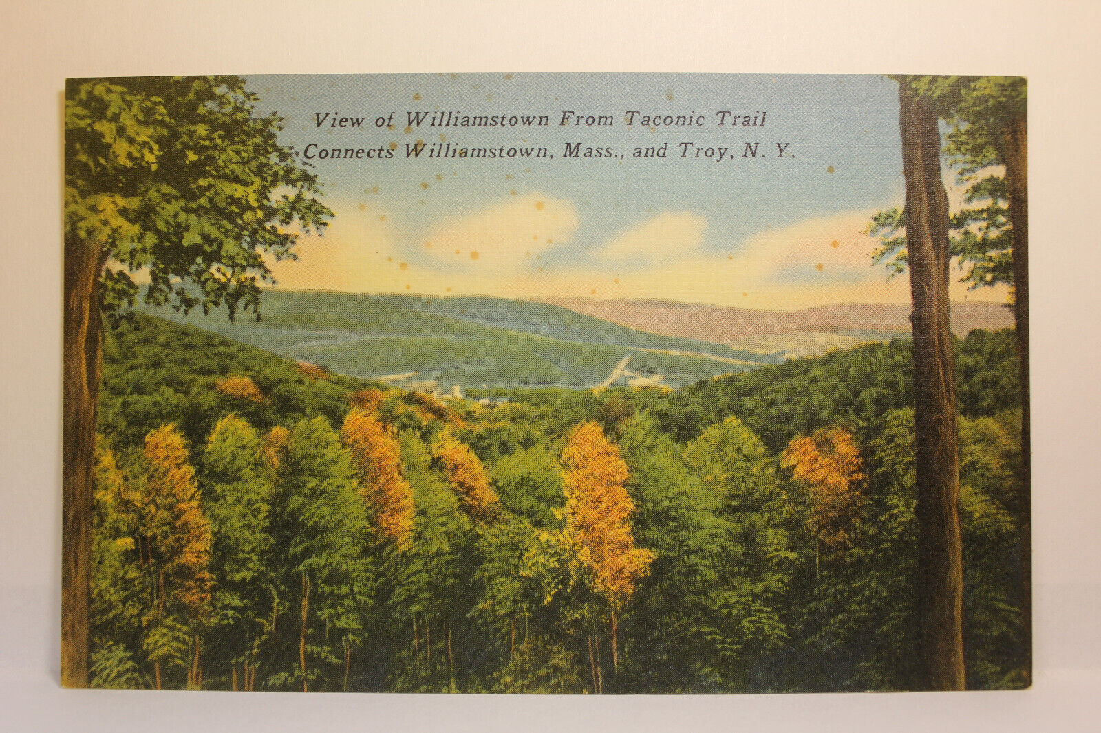Postcard View Of Williamstown From Taconic Trail Williamstown MA