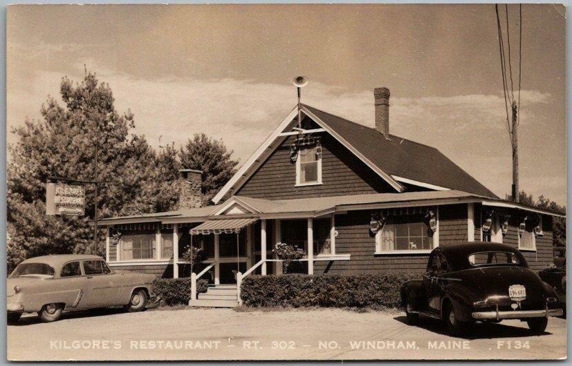 North Windham, Maine RPPC Real Photo Postcard KILGORE\'S RESTAURANT c1950s Unused