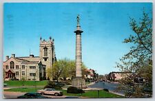Westfield New Jersey Chrome Postcard World War Monument Union County Downtown  picture