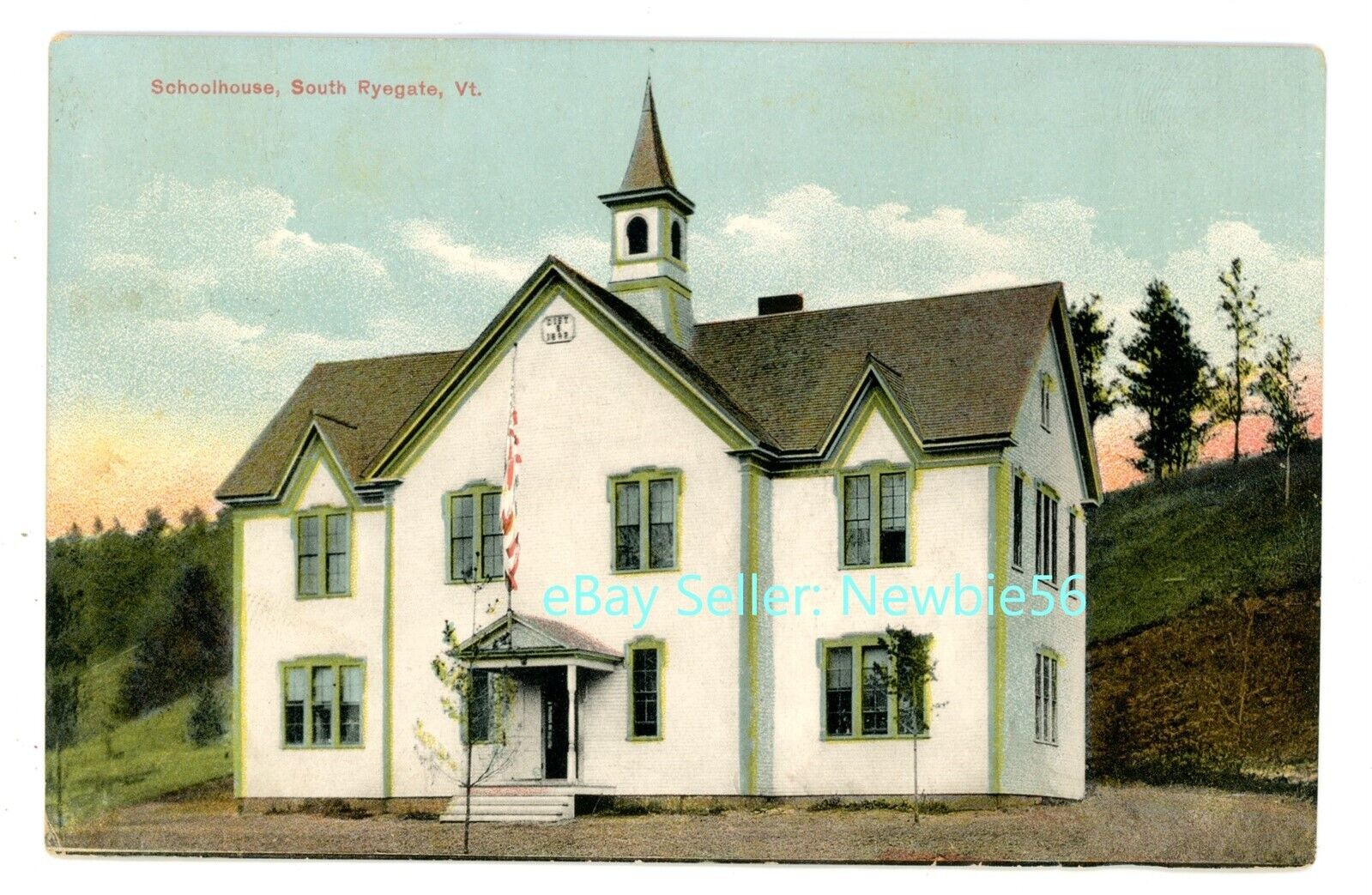 South Ryegate Vermont VT - SCHOOL HOUSE - Postcard near Wells River