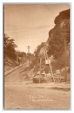 RPPC Fall Street View Crashed Delivery Carts Newport Oregon OR UNP Postcard V8 picture