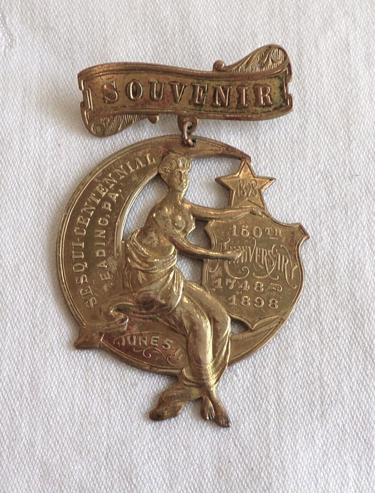1898 Souvenier, Sesquicentennial Anniversary of Reading, PA, Made by Schwabbs &