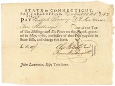Pay Order Signed by Jedediah Huntington and Oliver Wolcott Jr. - Connecticut - R picture