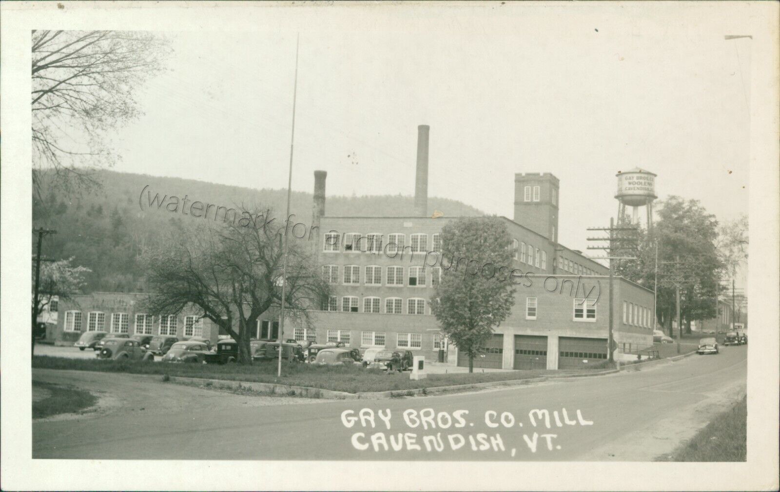 Cavendish, Vermont - Gay Bros Co Mill RPPC - Vintage VT real photo Postcard