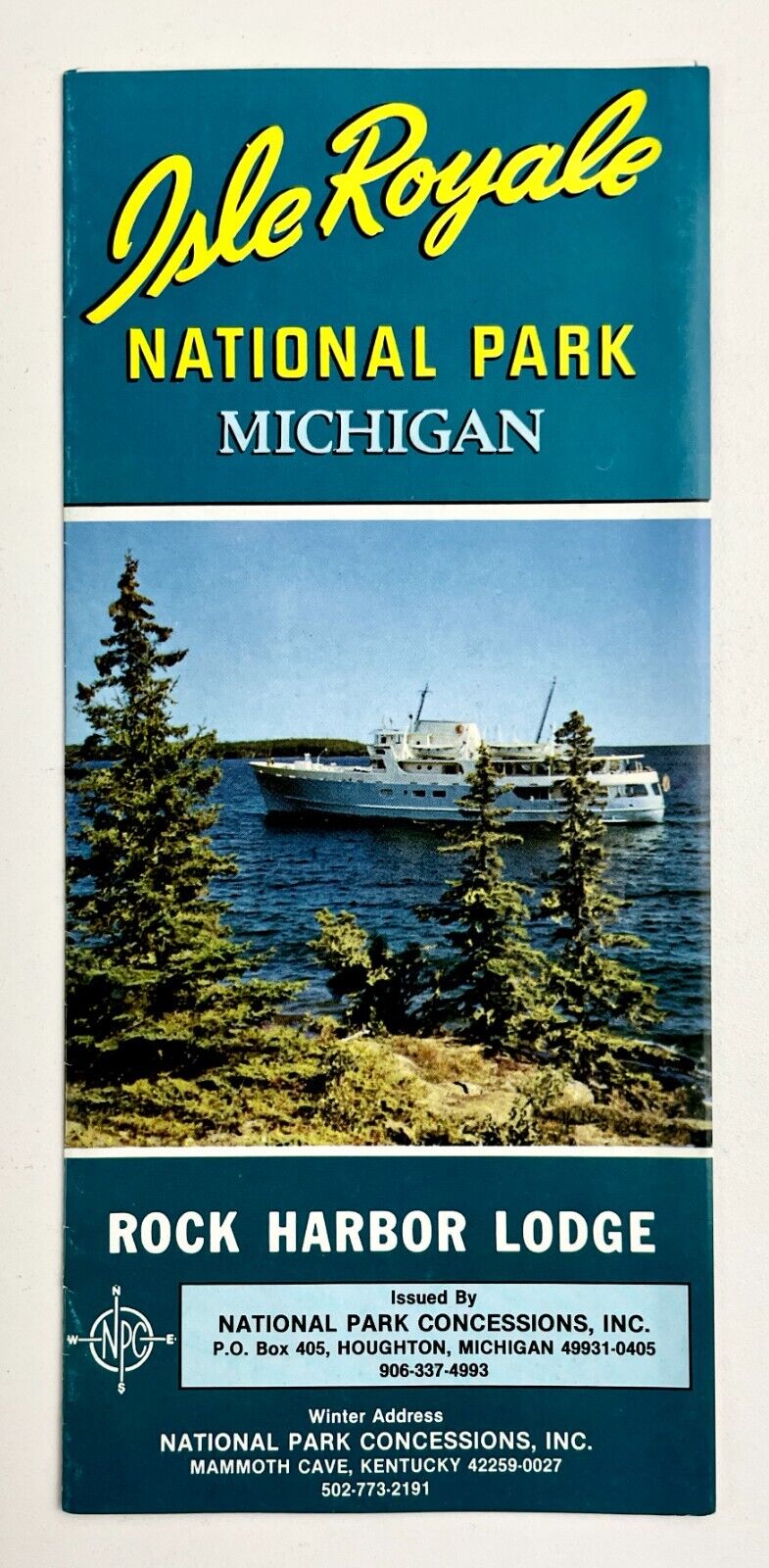1992 Isle Royale National Park Michigan Rock Harbor Lodge VTG Travel Brochure MI