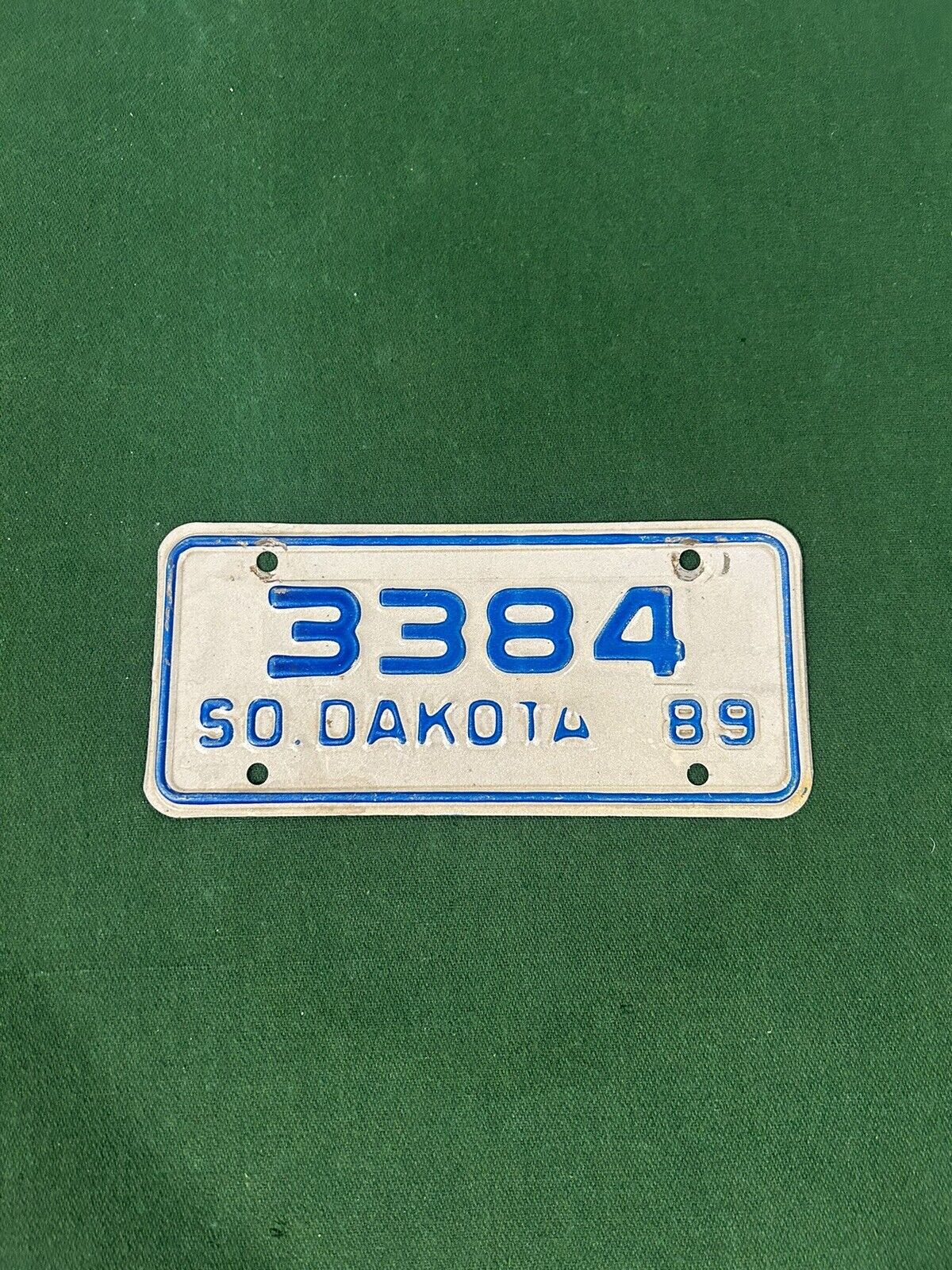 1989 South Dakota Motorcycle License Plate. # 3384