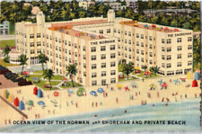 1940s 50s Norman Shoreham Hotel Miami Beach Florida Business Card Vintage picture