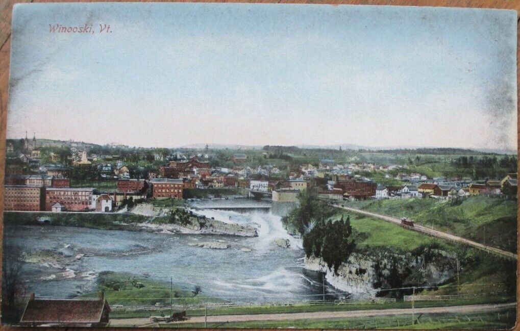 Winooski, VT 1910 Postcard: Birdseye View - Vermont