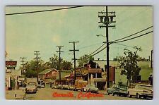 Danville CA-California, Scenic View Of Shops, Drugstore,  Café, Vintage Postcard picture