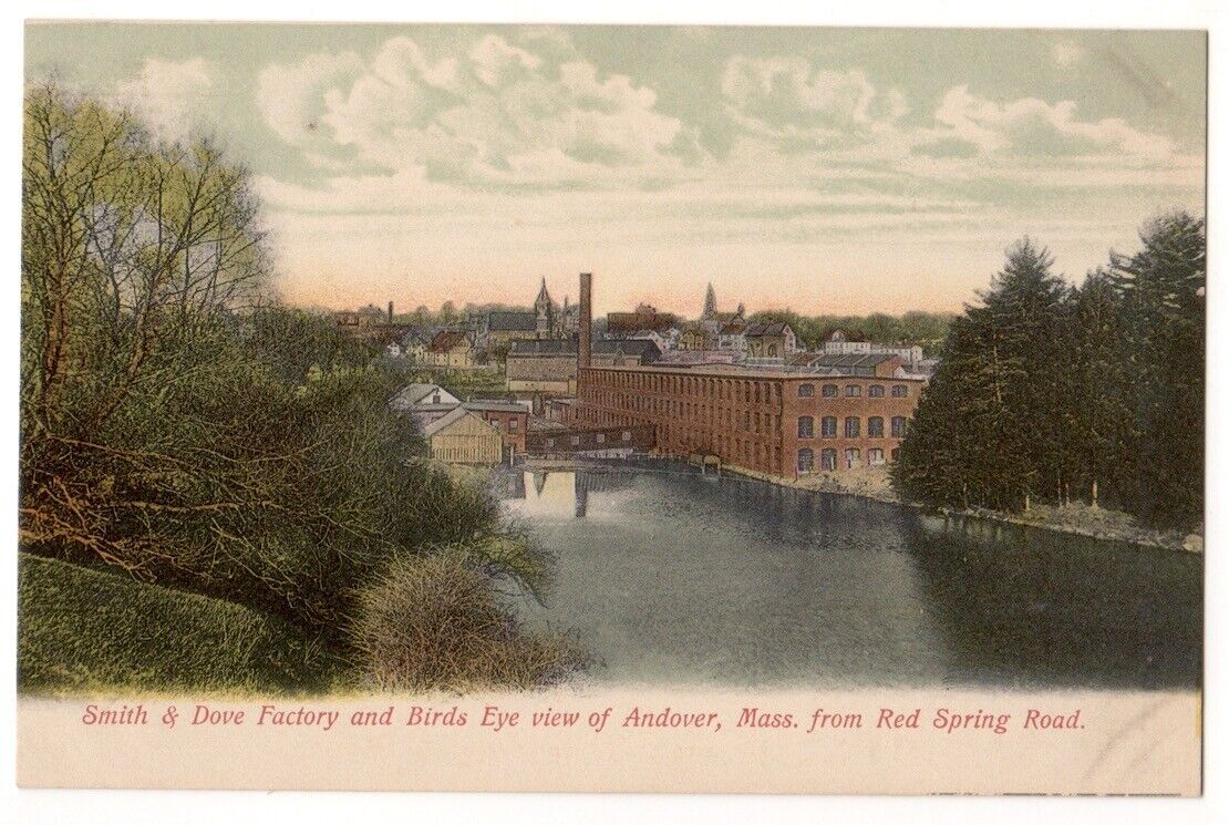 Andover Massachusetts c1905 Smith & Dove Factory, Shawsheen River