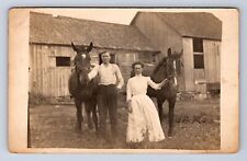 RPPC NEW ENGLAND UNIDENTIFIED HORSES WARDSBORO 1910  REAL PHOTO POSTCARD BN picture