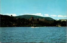 West Point NY Military Academy Hudson River 1953 Cabin Cruiser Chrome Postcard  picture