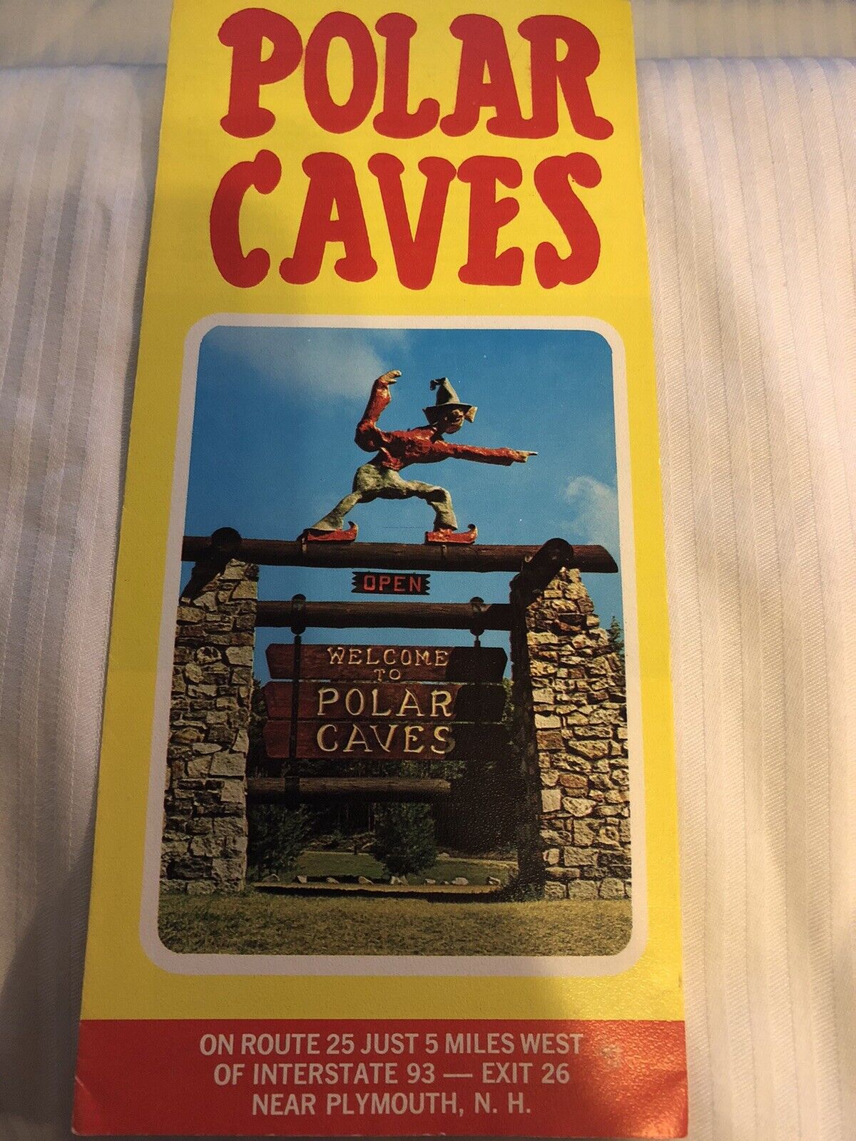 Vintage Polar Caves New Hampshire Travel Brochure Guide Glacial Cave