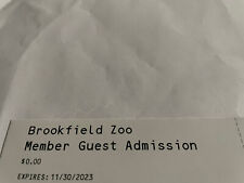 Brookfield Zoo Admission Ticket Pass. Same Day Shipping picture