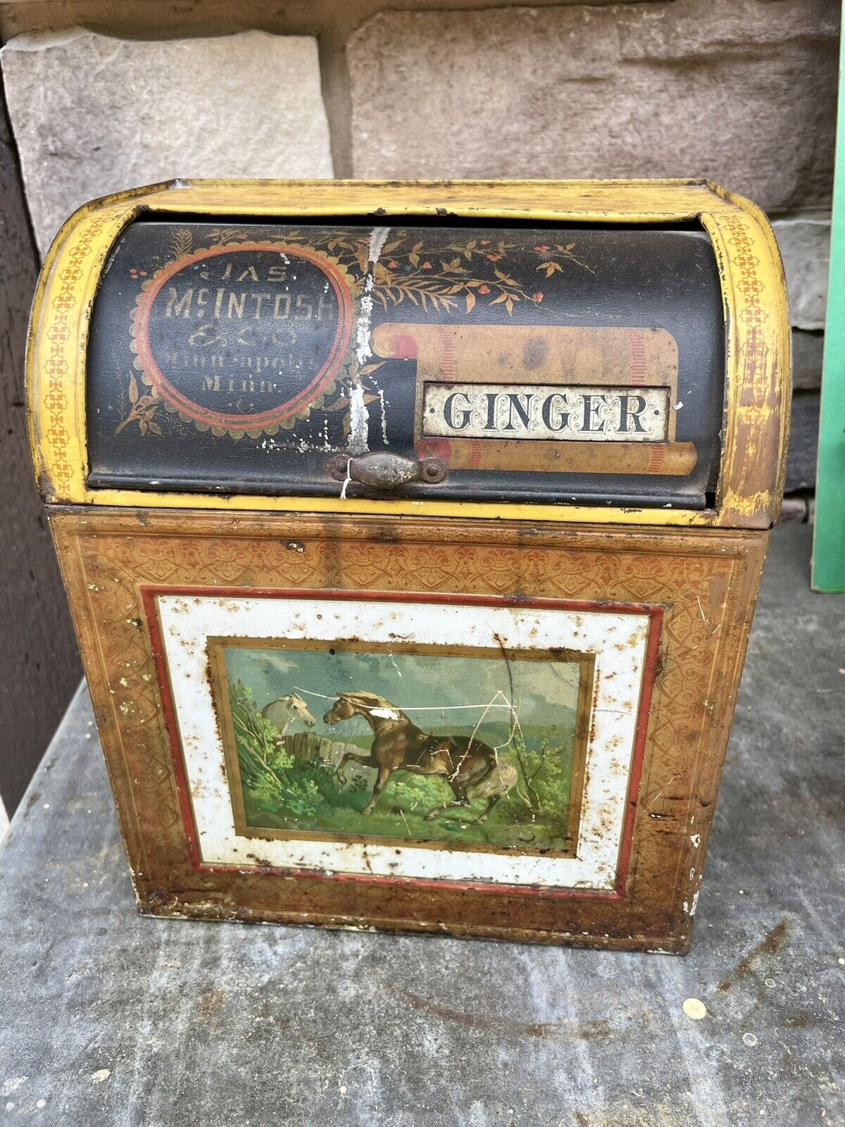 Rare Antique store bin Norton Brothers Ginger Spice Has McIntosh Minneapolis MN