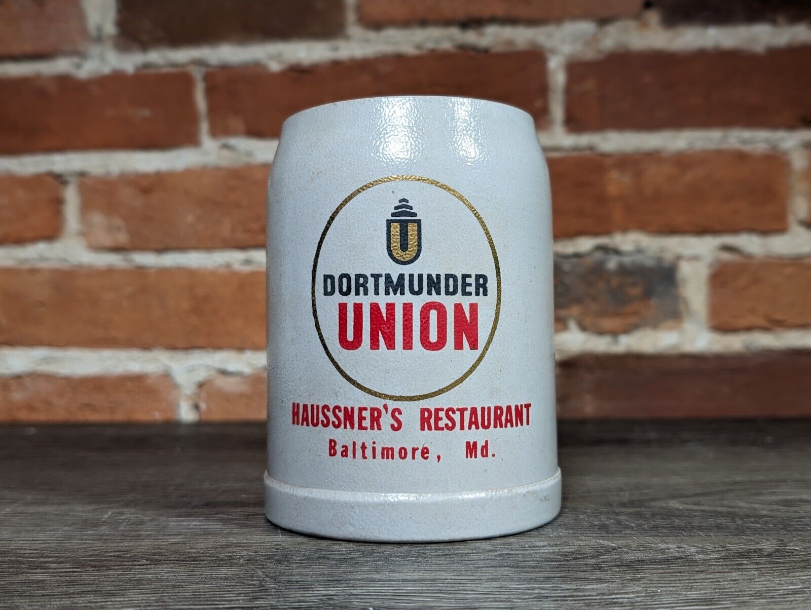 Dortmunder Union Haussner\'s Baltimore 1/2-0.5 Stoneware Pottery Mug Beer Stein